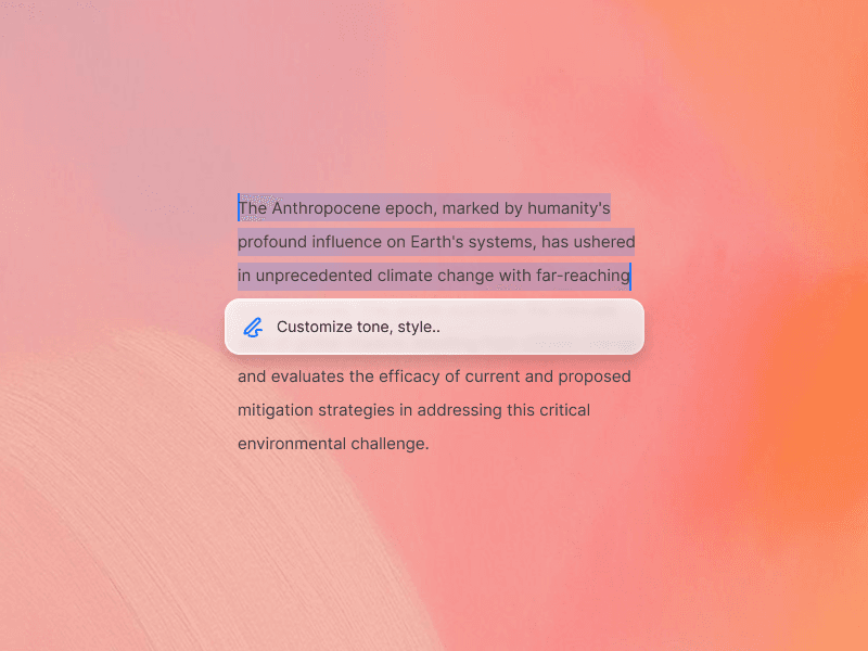Tone and Style Customization