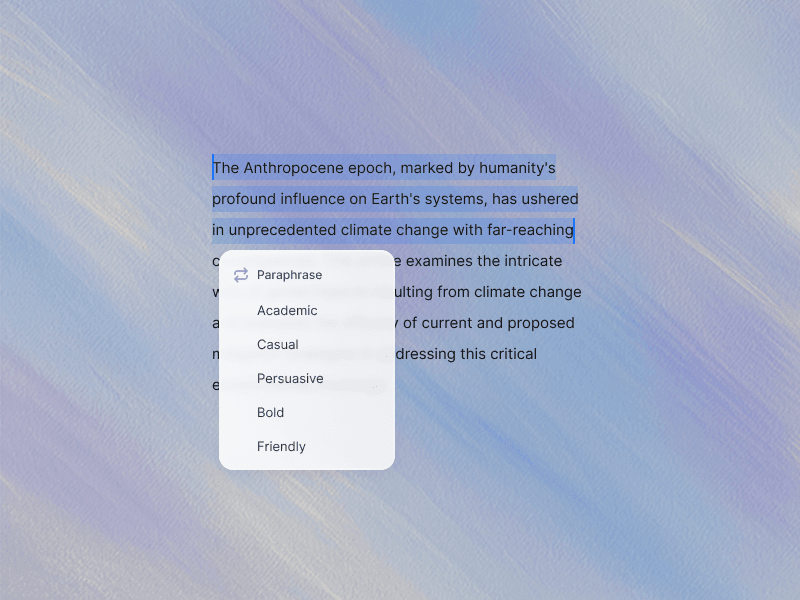 Built-in Paraphraser
