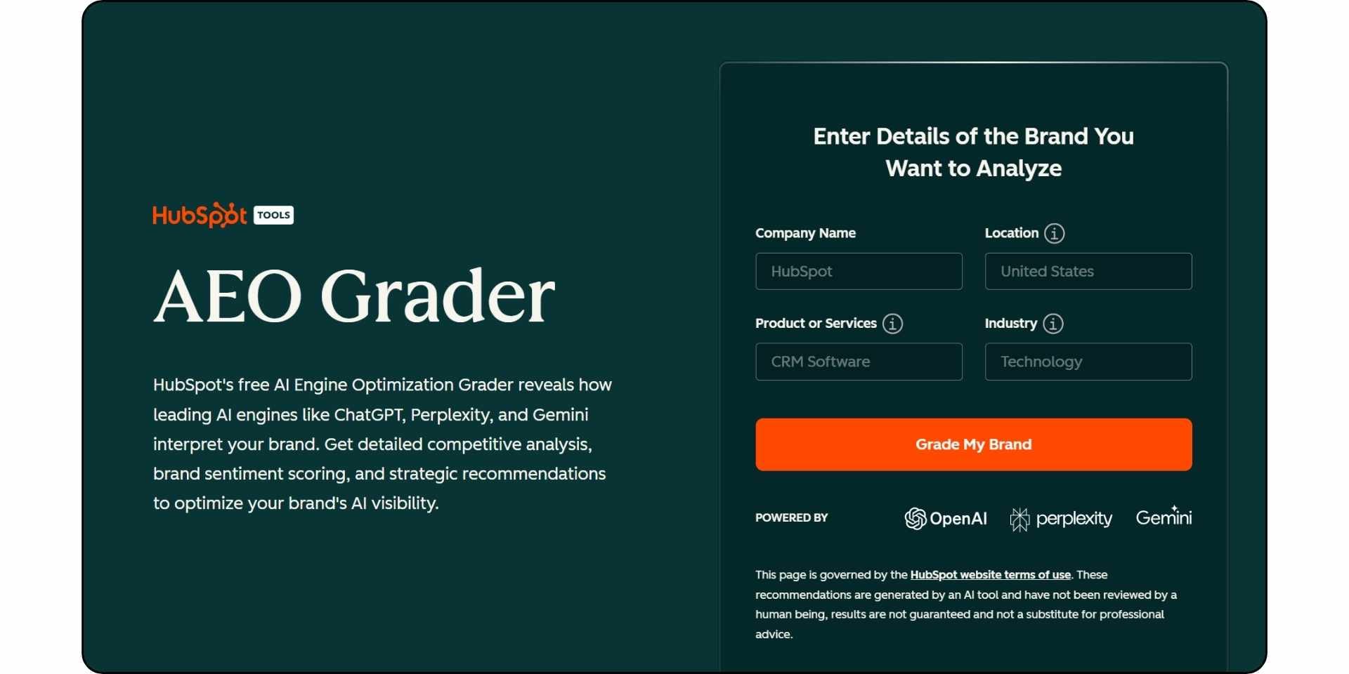 hubspot aeo grader