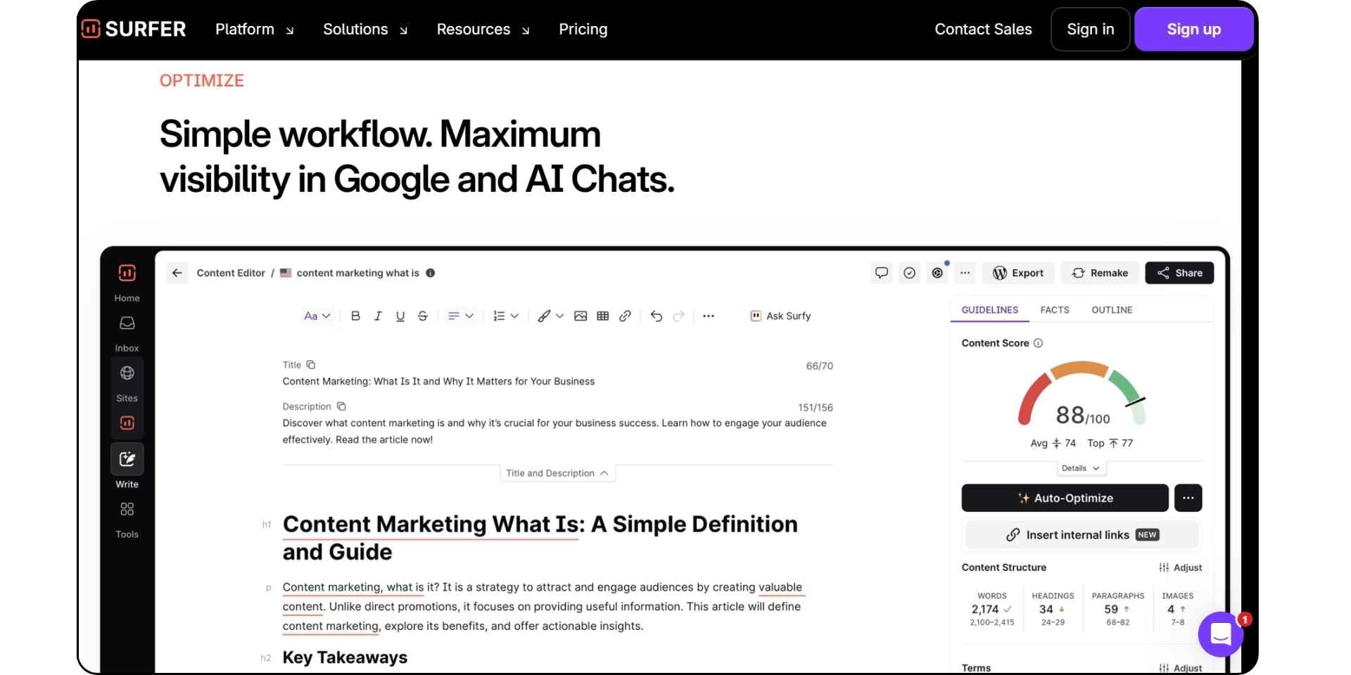 sufer seo dashboard