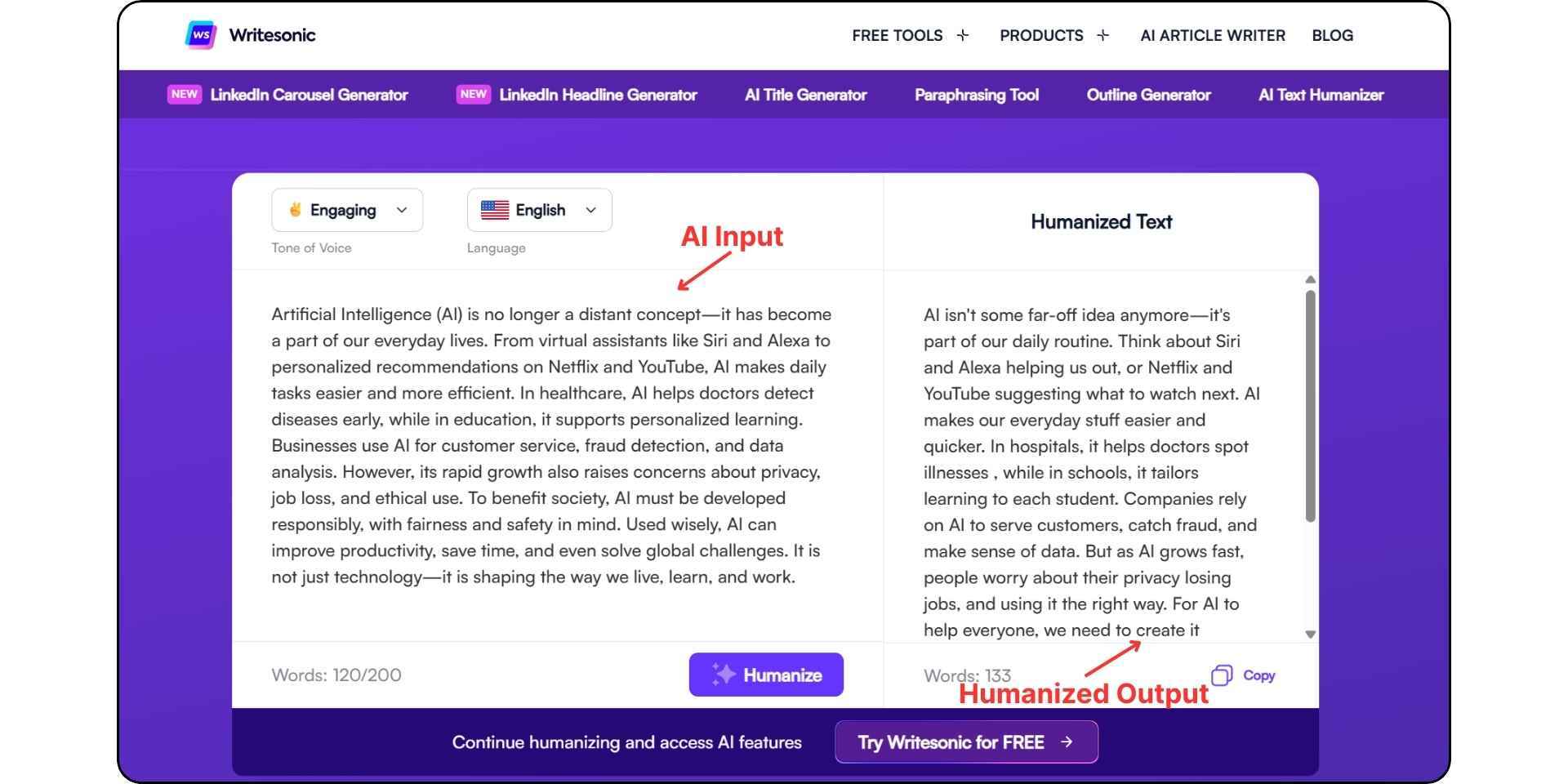 writesonic ai humanizer