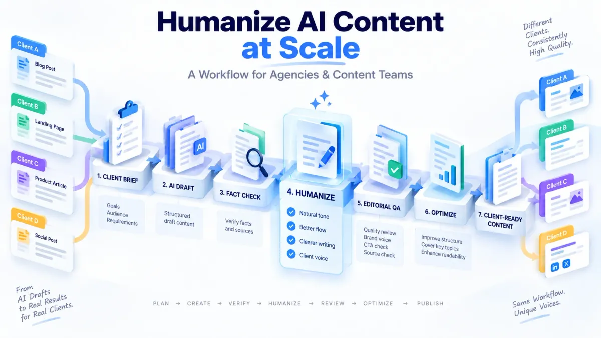 How to Humanize AI Content at Scale for Agency and Client Work