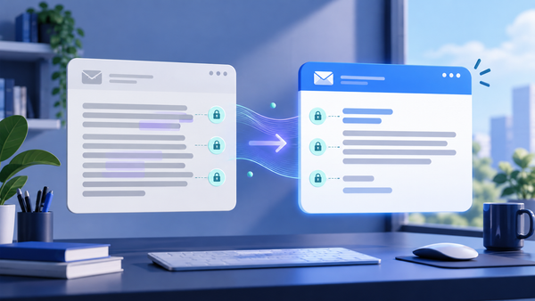 AI email transformed into a clearer natural message while key facts stay protected
