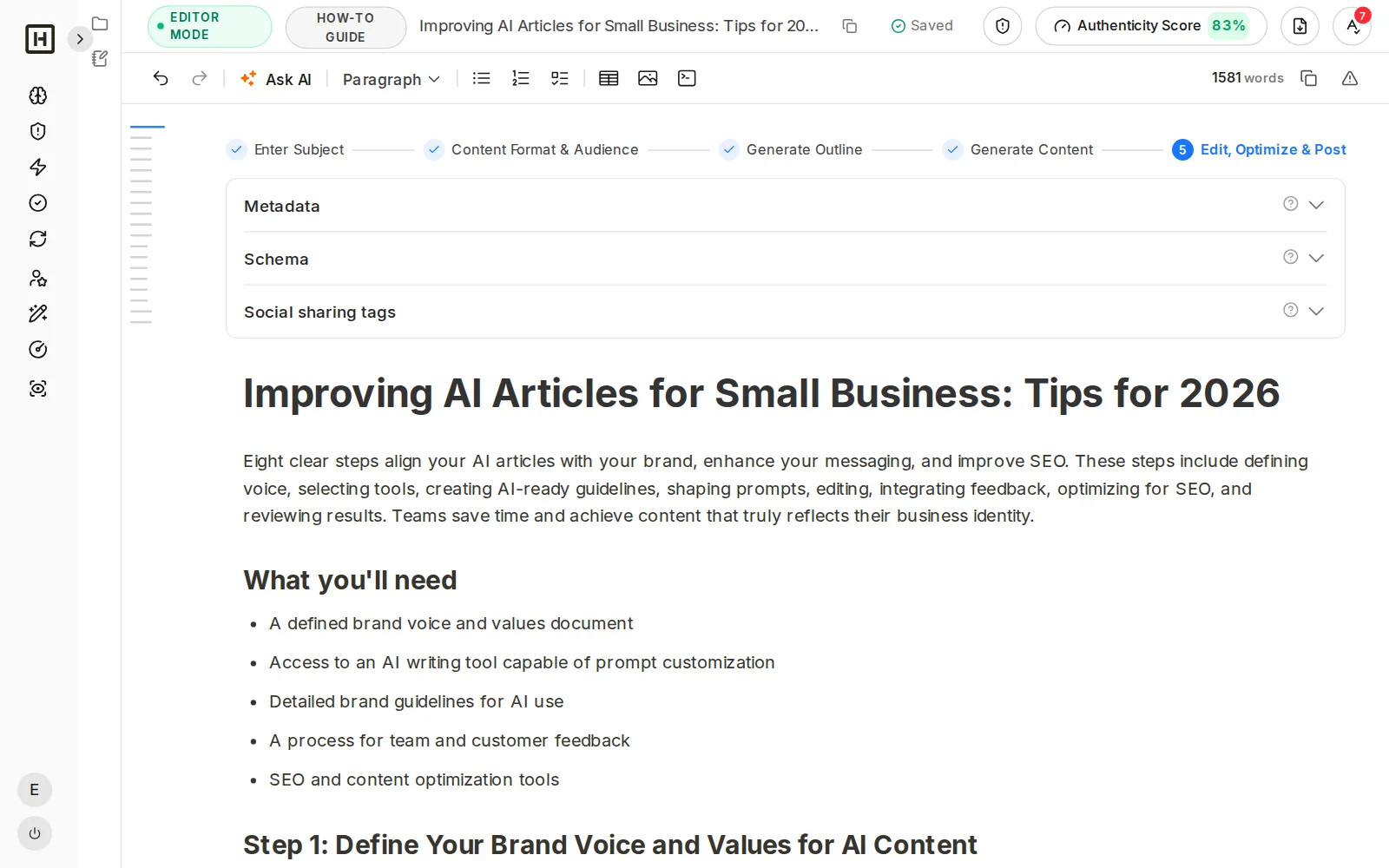 Content Creator article with a direct answer, headings and an FAQ section